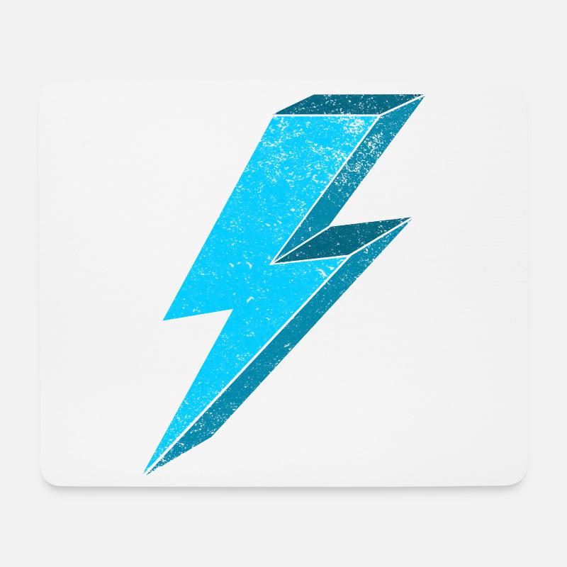 Elektrischer Blitz Design 3D - Mousepad (Querformat) - Weiß