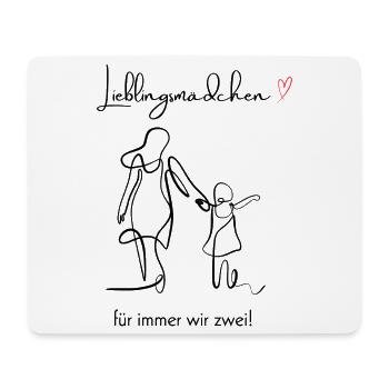 Fille préférée – Illustration maman et fille avec - Tapis de souris (format paysage) - blanc - Devant