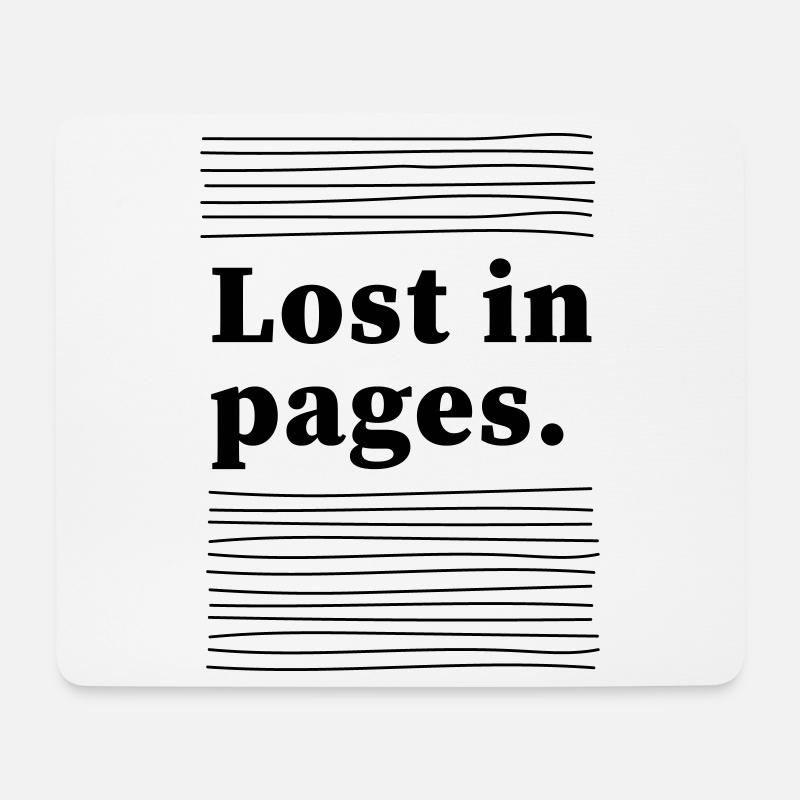 Lost in pages - Mousepad (Querformat) - Weiß