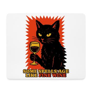 Funny Halloween Motif with Black Cat - Mouse Pad (horizontal) - white - Front