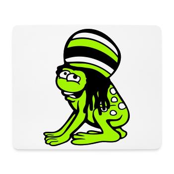Frog Reggae Music Rasta Hair Hat Jamaica Fun - Mouse Pad (horizontal) - white - Front