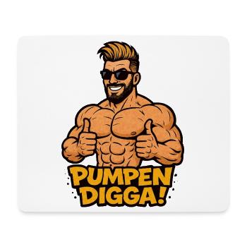 POMPES DIGGA Cartoon Bodybuilder - Tapis de souris (format paysage) - blanc - Devant