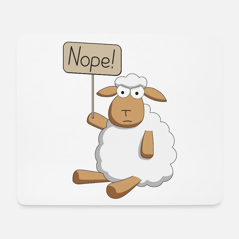 Nope! - protestierendes Schaf - Mousepad (Querformat) - Weiß