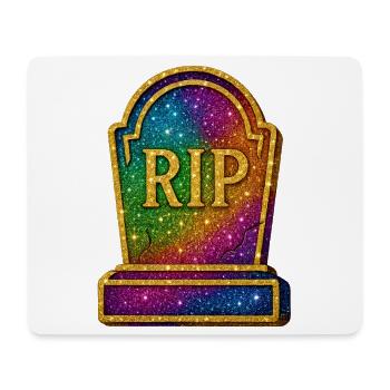 Galaktische RIP Grabstein Glitter - Mousepad (Querformat) - Weiß - Vorne