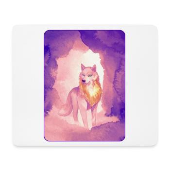 Loup blanc à l’aquarelle 2 (violet) - Tapis de souris (format paysage) - blanc - Devant