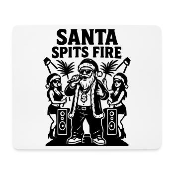 Rapper Santa Claus Santa Spits Fire - Mouse Pad (horizontal) - white - Front