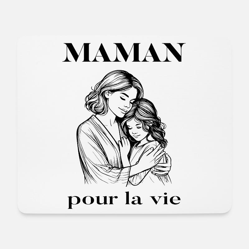 Maman pour la vie - Tapis de souris (format paysage) - blanc
