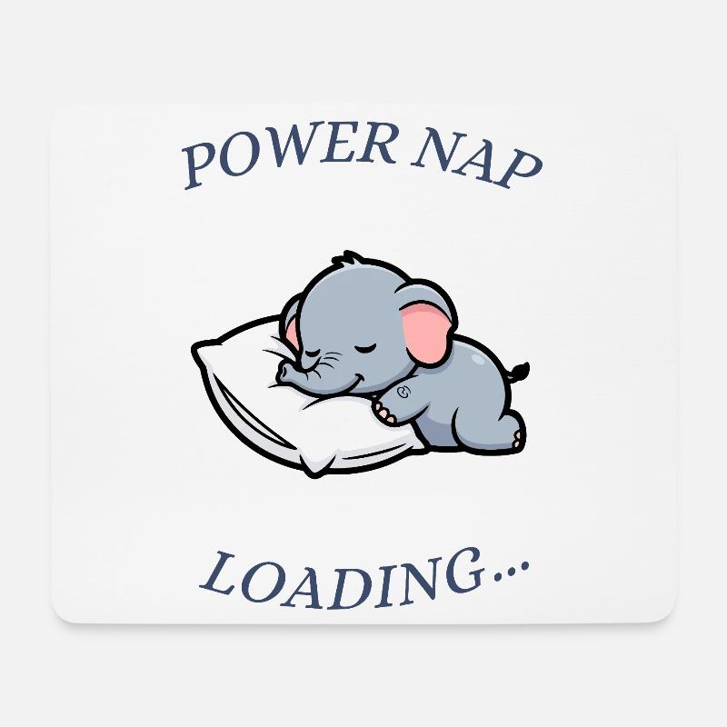 Schlafender Elefant - Mousepad (Querformat) - Weiß