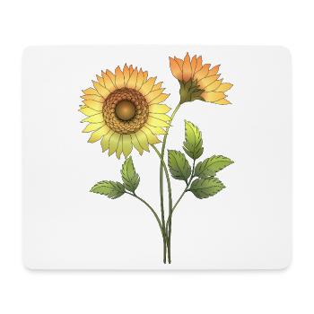 Fleur - Tapis de souris (format paysage) - blanc - Devant