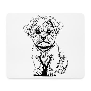 süßer Hund schwarz - Mousepad (Querformat) - Weiß - Vorne