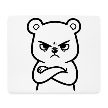Angry Bear Cartoon Illustration - Mouse Pad (horizontal) - white - Front