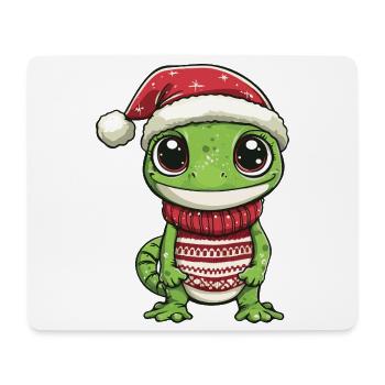 Echse Weihnachten Xmas - Mousepad (Querformat) - Weiß - Vorne
