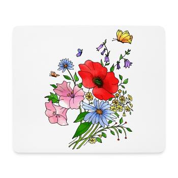 Blumen - Mousepad (Querformat) - Weiß - Vorne