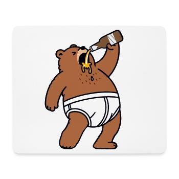 Berlin Party Bear Beer Bottle Beer Party Underpants - Mouse Pad (horizontal) - white - Front