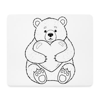 Teddybär mit Herz – kuschelige Liebe - Mousepad (Querformat) - Weiß - Vorne