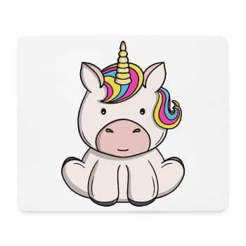 Cute Magical Unicorn Kawaii Rainbow Pony Cartoon - Mouse Pad (horizontal) - white - Front