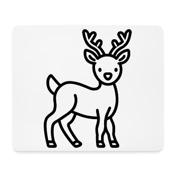 Hirsch - Mousepad (Querformat) - Weiß - Vorne