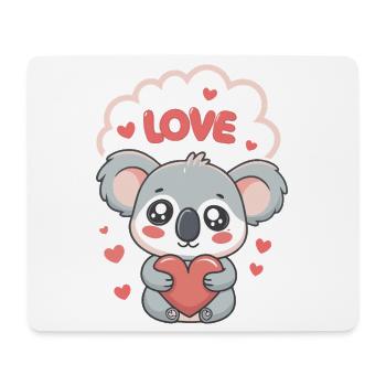 Koala Cœur Love Doux - Tapis de souris (format paysage) - blanc - Devant