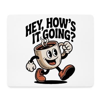 Lachender Kaffeebecher - Mousepad (Querformat) - Weiß - Vorne