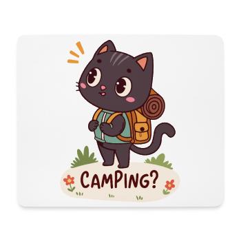 Katzencamper auf einer Wanderung - Mousepad (Querformat) - Weiß - Vorne