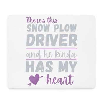 Schneepflugfahrer hat mein Herz – Geschenk romantischer Ehefrau - Mousepad (Querformat) - Weiß - Vorne
