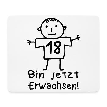 18th Birthday Stick Figure Of Age - Mouse Pad (horizontal) - white - Front