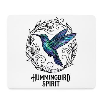 Colibri géométrique en couleur, jeu artistique - Tapis de souris (format paysage) - blanc - Devant