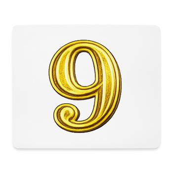 Goldene Neun Ziffer Exquisit - Mousepad (Querformat) - Weiß - Vorne
