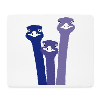 Nandu, tête d’autruche, émeu, autruche - Tapis de souris (format paysage) - blanc - Devant