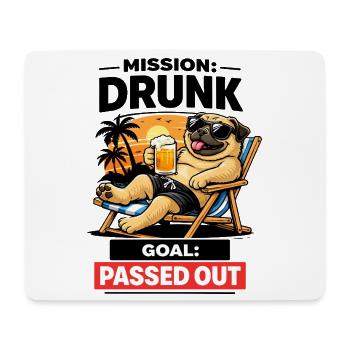Sunset Pug Loungeing Beer Tee - Mousepad (Querformat) - Weiß - Vorne