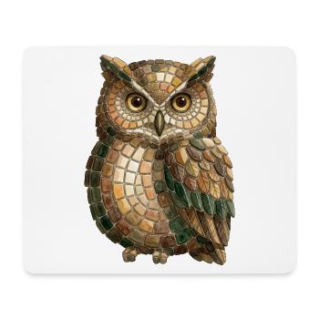 Eule Mosaik - Weise Eulenfan Geschenkidee - Mousepad (Querformat) - Weiß - Vorne