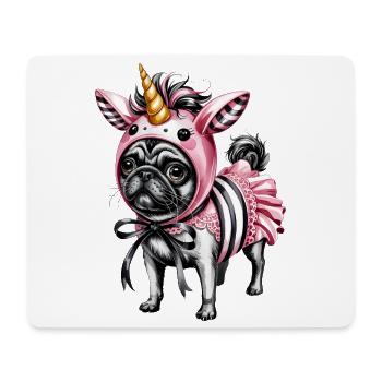 Illustration de costume de Pugicorn Carlin licorne - Tapis de souris (format paysage) - blanc - Devant