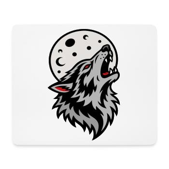 Wolf heult unter dem mystischen Vollmond - Mousepad (Querformat) - Weiß - Vorne
