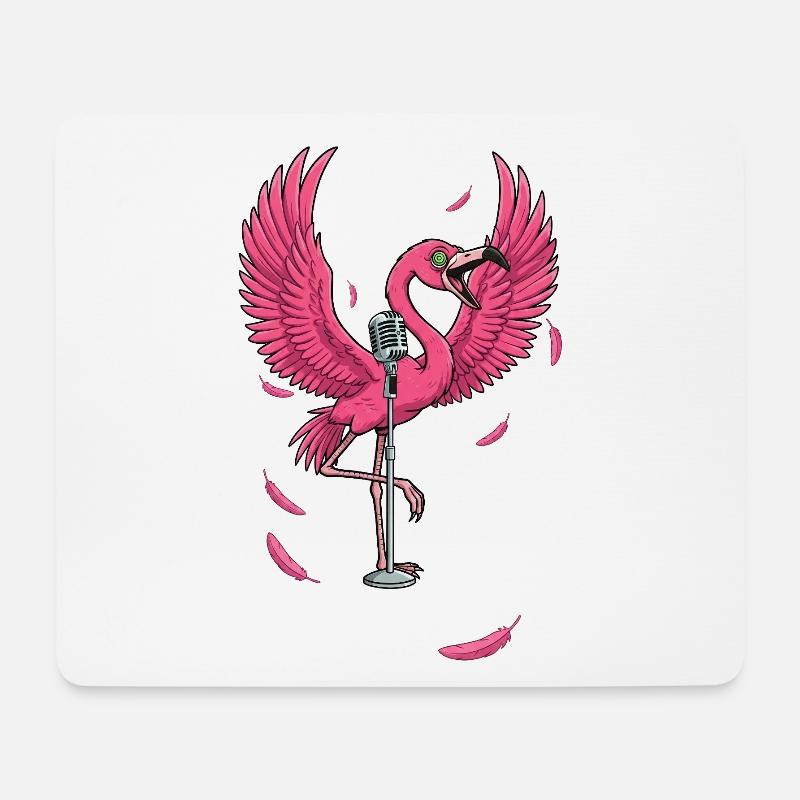 Pink Flamingo Bühnenauftritt - Mousepad (Querformat) - Weiß
