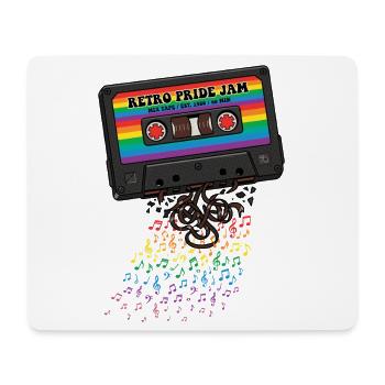 LGBT-Pride-Monat – Retro-Pride-Kassette - Mousepad (Querformat) - Weiß - Vorne
