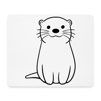 loutre - Tapis de souris (format paysage) - blanc - Devant
