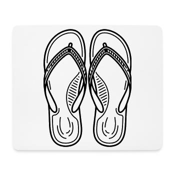 Sommer-Flip-Flops - Mousepad (Querformat) - Weiß - Vorne