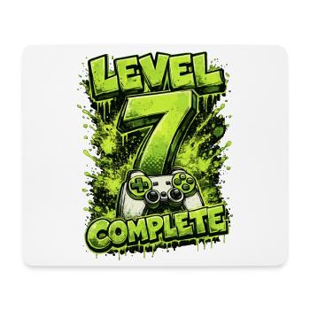 Level 7 Complete Gamer Shirt – Grünes Gaming - Mousepad (Querformat) - Weiß - Vorne