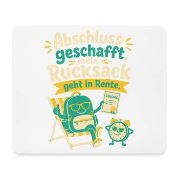 Abschluss geschafft, mein Rucksack geht in Rente. - Mousepad (Querformat) - Weiß - Vorne