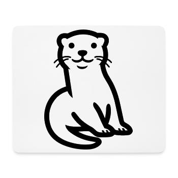 loutre - Tapis de souris (format paysage) - blanc - Devant