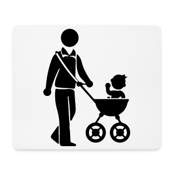 Papa Kinderwagen Baby - Mousepad (Querformat) - Weiß - Vorne