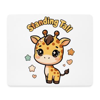 Niedliche Baby-Giraffe – Steht groß - Mousepad (Querformat) - Weiß - Vorne
