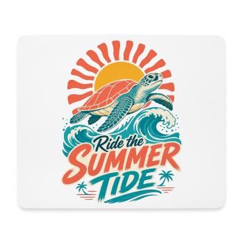Surf de tortues d’été - Tapis de souris (format paysage) - blanc - Devant