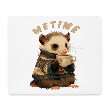 Me Time Opossum with Coffee - Mouse Pad (horizontal) - white - Front