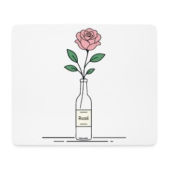 Rosé Rose in Weinflasche - Mousepad (Querformat) - Weiß - Vorne