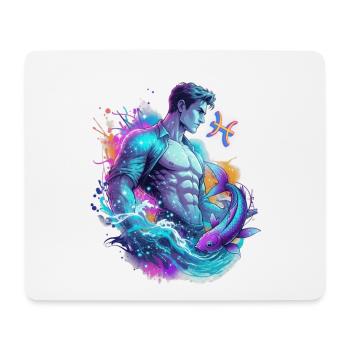 Poissons_Astro_Homme - Tapis de souris (format paysage) - blanc - Devant