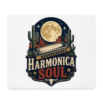 Instrument: Harmonica, Western-Soul-Music - Mouse Pad (horizontal) - white - Front