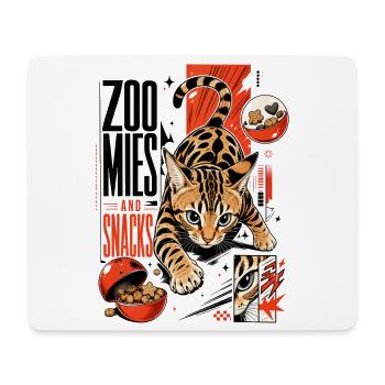 Zoomies & Snacks – Modern Anime Bengal Cat - Mouse Pad (horizontal) - white - Front