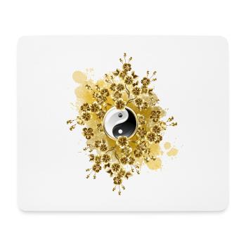 Yin Yang Flowers – Zen Gift - Mouse Pad (horizontal) - white - Front