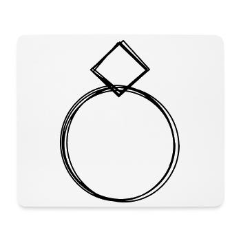 Ring handgezeichnet - Mousepad (Querformat) - Weiß - Vorne
